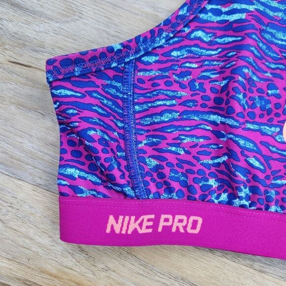🔹️Nike Fuchsia Animal Print Racerback Sports Bra Youth XLarge - Picture 8 of 12
